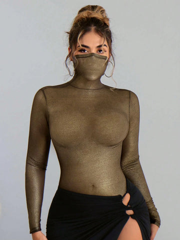 Women Sexy Long Sleeve Bodysuit, Suitable For Spring And Summer