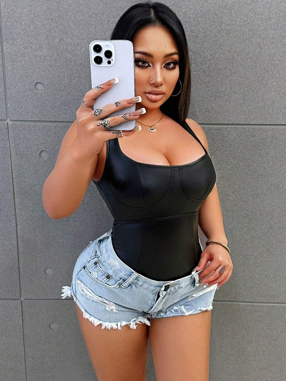 Women Simple Solid Cami Bodysuit