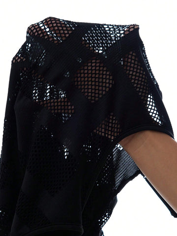 Women Summer Sheer Mesh Cutout Jumpsuit With Spaghetti Straps Sexy Cargo Summer Women Outfit Clothes Western Wear Birthday Outfit Bachelorette Party Concert Outfits Club