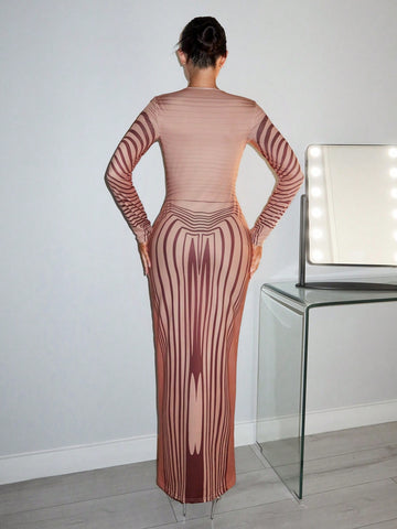Women's Figure Print Bodycon Dress