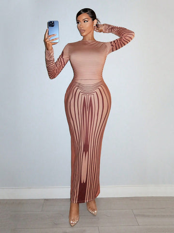 Women's Figure Print Bodycon Dress