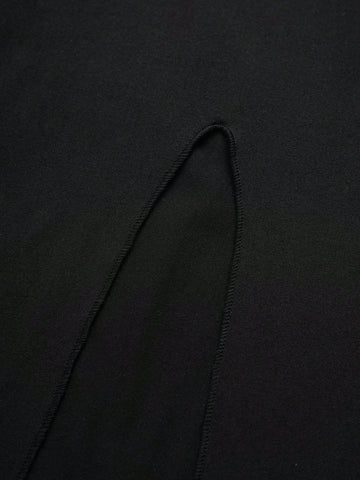 Women's Long Sleeve V Neck Split Wide Leg Jumpsuit