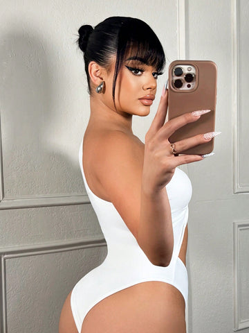 Women's Sexy One-Sleeve Hollow Out Bodysuit