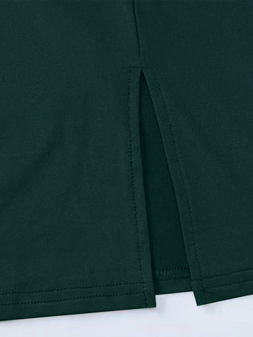 Women's Solid Color Bodycon Dress With Split Bell Sleeves