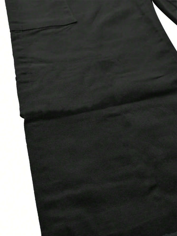 SXY Women's Solid Color Flap Pocket Long Pants