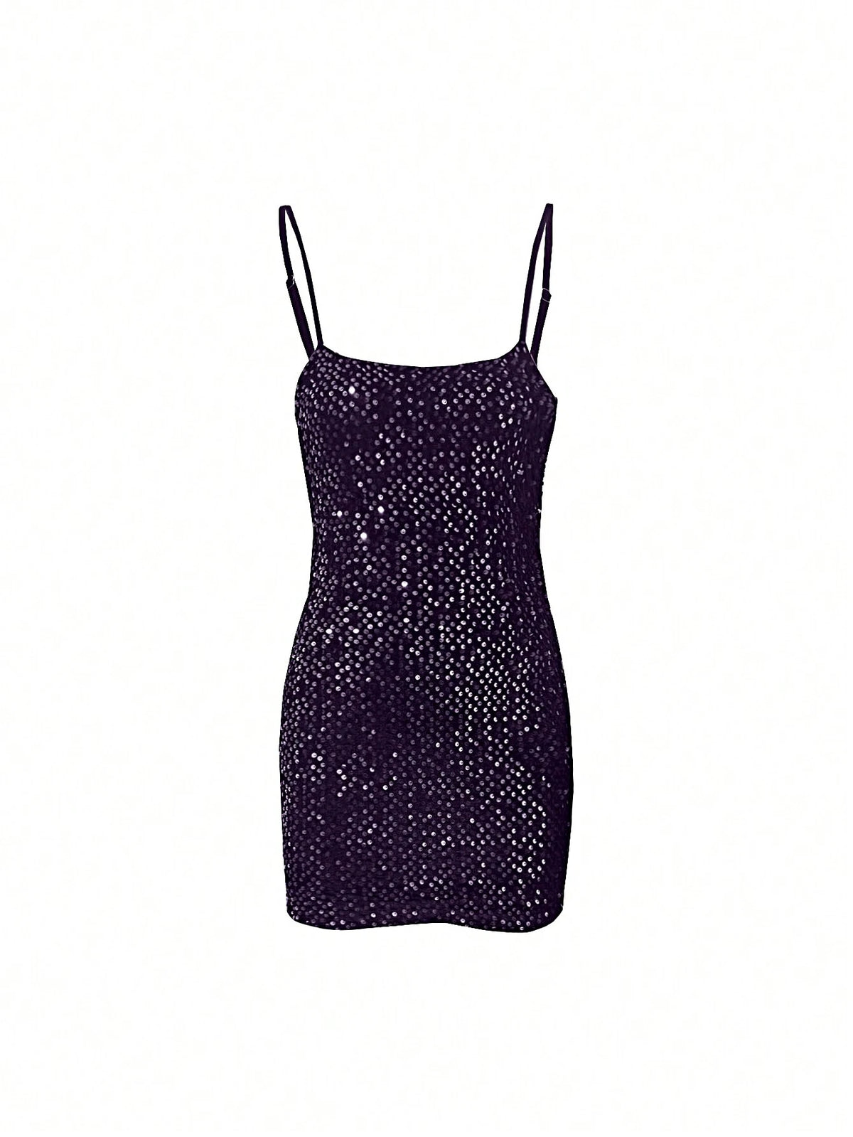 Women's Solid Color Pearl Decor Fitted Casual Mini Dress, Sleeveless