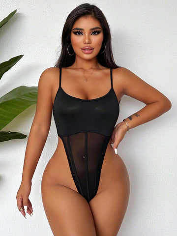 Women's Solid Color Simple Daily Cami Bodysuit