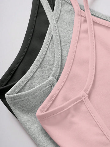 Women's Summer Solid Color Backless Tight Jumpsuit With Spaghetti Straps