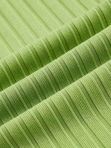 2024 Hollow Out Ribbed, Solid Color, Slim-Fit, Mini Bandeau Dress For Women