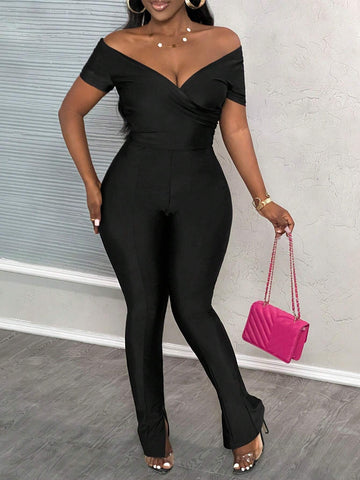 2024 Sexy & Elegant Women's Strapless Jumpsuit With Flared Pants, Club Wear