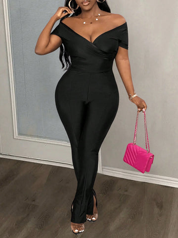 2024 Sexy & Elegant Women's Strapless Jumpsuit With Flared Pants, Club Wear
