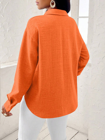 Slayr Autumn And Winter Women's Elegant Shirt With Blue Waist