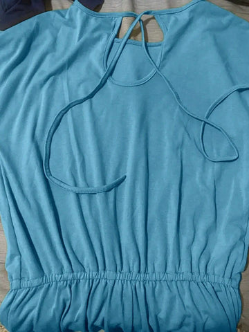 Batwing Sleeve Knot Front Romper For Summer