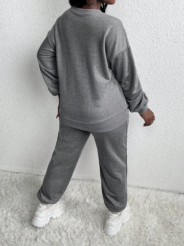 Bear Pullover Sweatshirt Two-piece Set