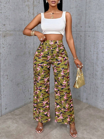 Slayr Camouflage Print Flap Pocket Cargo Pants