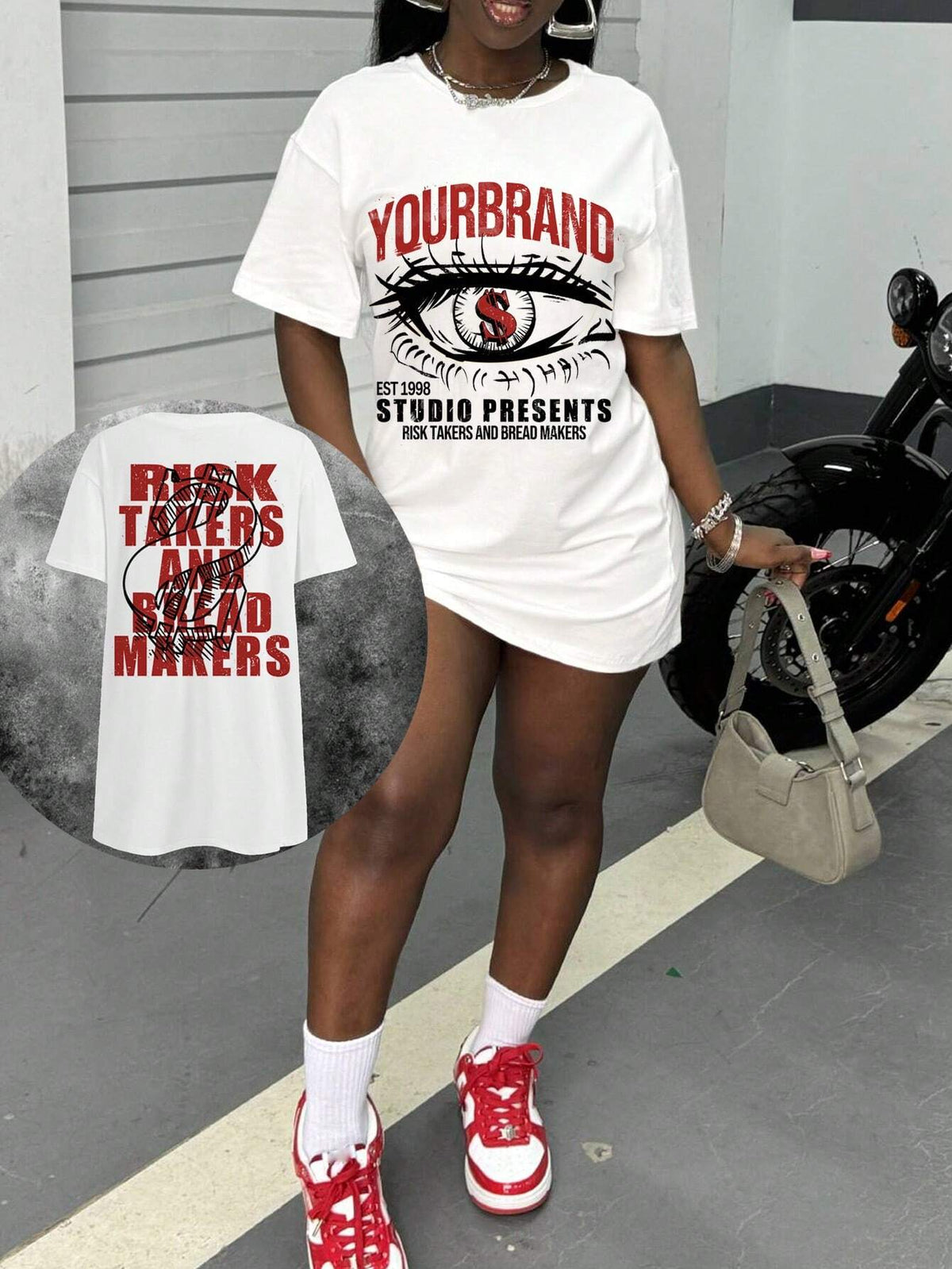 Casual Minimalist Short Sleeve T-Shirt Dress, Suitable For Summer