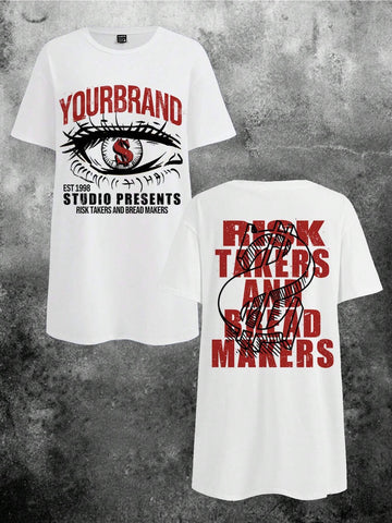 Casual Minimalist Short Sleeve T-Shirt Dress, Suitable For Summer