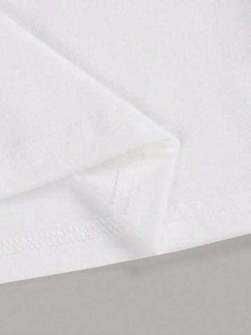 Casual Simple Pattern Round Neck Short Sleeve Cropped Women Tight T-Shirt