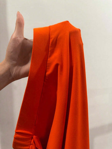 Casual Street Style Printed Sleeveless Vest Top And Orange Slim High Elasticity Tassel Women's Skirt Set For Women, H