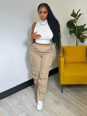 Slayr Casual Street Style Workwear Pocketed Women's Long Pant