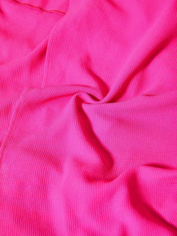 Casual Vacation Round Neck Sleeveless Irregular Hem Halter Top And Wide Leg Pants Two Piece Set, Pink