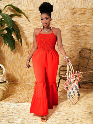 Elegant And Casual Vacation Cable Knit Wide Leg Jumpsuit