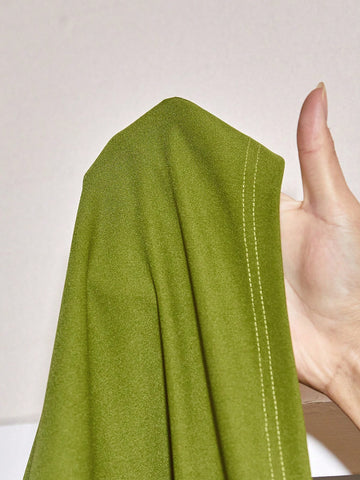 Elegant Fashion Women's One Shoulder Ruched Metal Buckle Decor Bodycon Dress