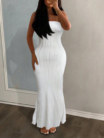Elegant & Casual Texture Bodycon Mermaid Dress For Women