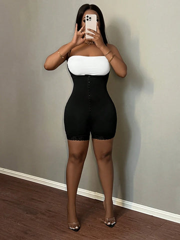 Front Button Short Jumpsuit, Autumn/Winter