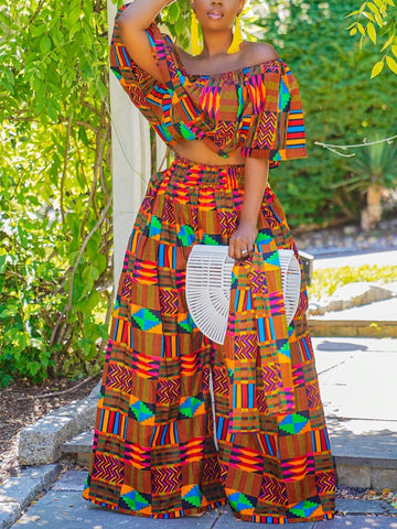 Geometric Printed Vacation Ensemble
