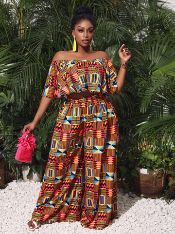 Geometric Printed Vacation Ensemble