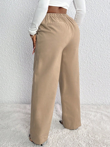 Slayr High Waist Plicated Detail Straight Leg Pants