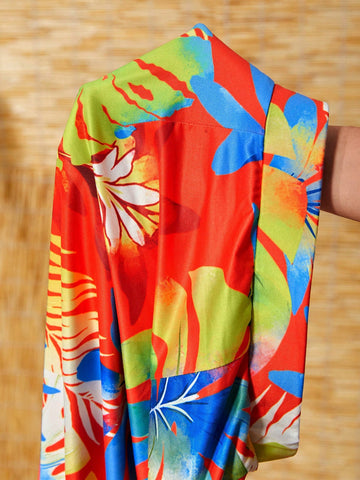 Knotted Halter Top And Tropical Print Skirt Holiday Set