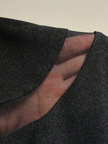 Ladies' Mesh Patchwork Long Sleeve Jumpsuit