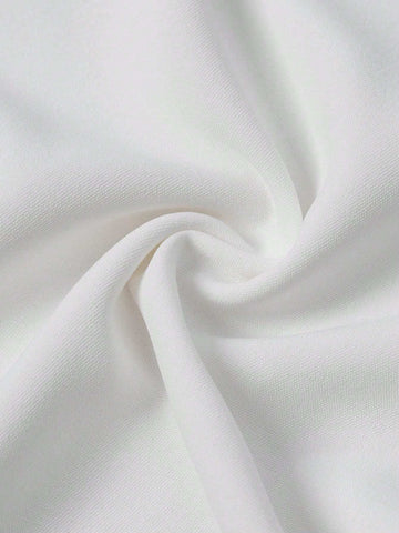 Ladies' Solid Color Lace Trimmed Strapless Top And Pants Two Piece Set