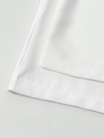 Ladies' Solid Color Lace Trimmed Strapless Top And Pants Two Piece Set