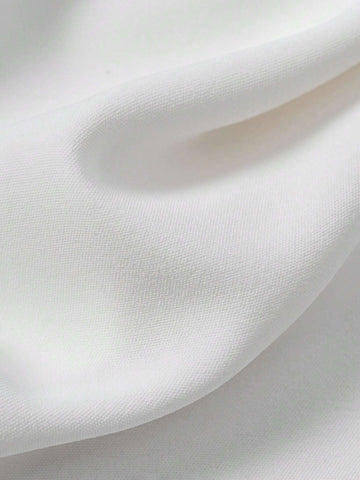 Ladies' Solid Color Lace Trimmed Strapless Top And Pants Two Piece Set