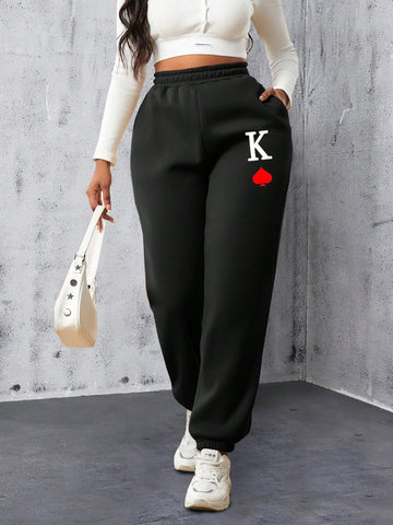 Slayr Letter Graphic Elastic Waist Sweatpants