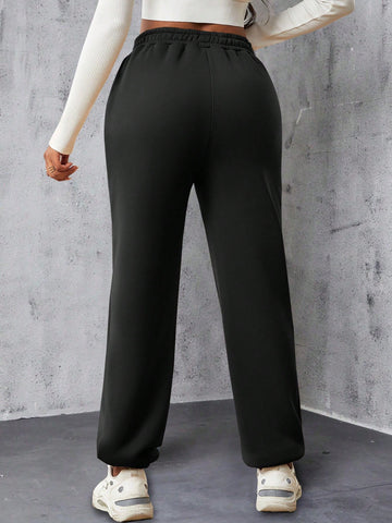 Slayr Letter Graphic Elastic Waist Sweatpants