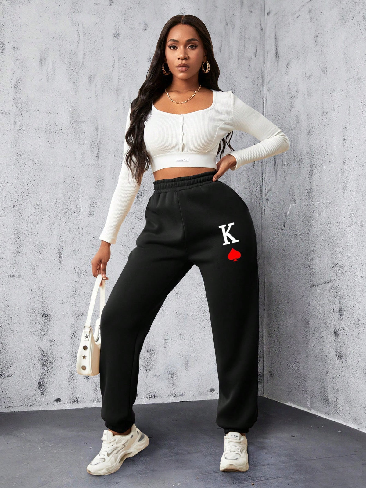 Slayr Letter Graphic Elastic Waist Sweatpants