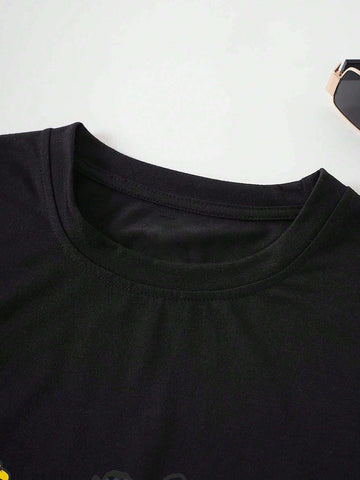Slayr Round Neck Contrast Color Short Sleeve T-Shirt Graphic Tees Women Tops