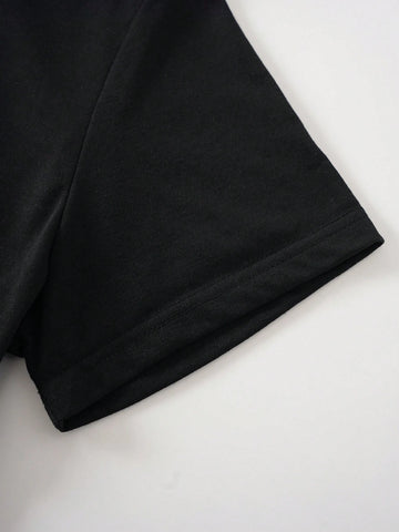 Slayr Round Neck Contrast Color Short Sleeve T-Shirt Graphic Tees Women Tops