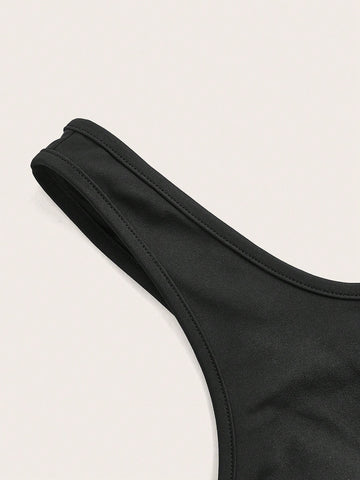 Sequin Lip Pattern U-Neck Sleeveless Jumpsuit