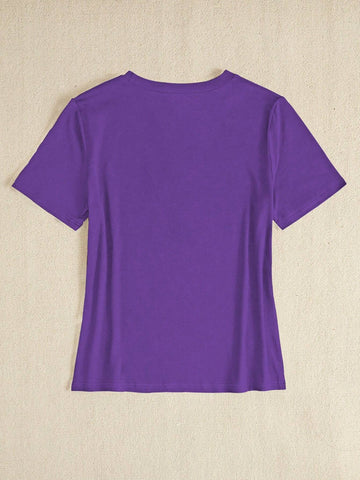 Slayr Slim Fit Women's Casual Short Sleeve T-Shirt, Comfortable, Round Neck, Fashionable Printed Women's