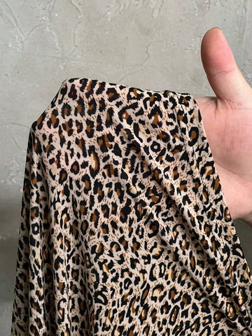 Street Leopard Print Notch Neck Tight Mini Dress
