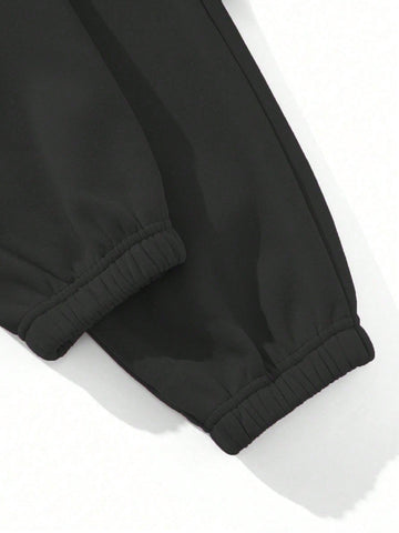 Women'S Letter Printed Long Sleeve Sweatshirt And Pants Set