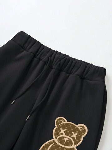 Slayr Women'S Letter & Small Bear Printed Drawstring Waist Joggers