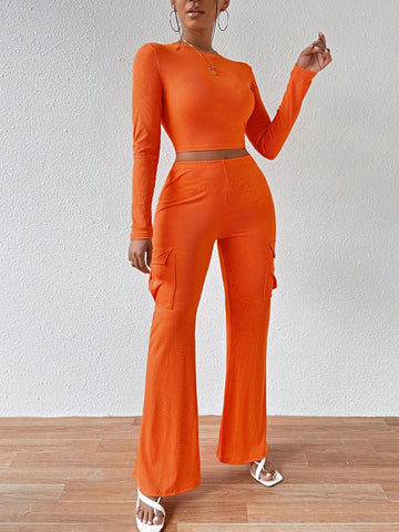 Women'S Solid Color Casual Two-Piece Outfit