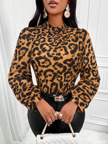 Slayr Women Leopard Print Slim Fit Casual Shirt, Stylish For Everyday Wear