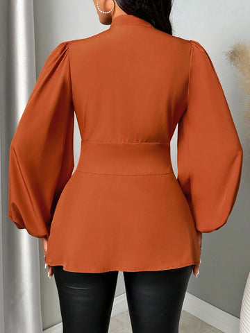 Slayr Women Plain Casual Long Sleeve Blouse